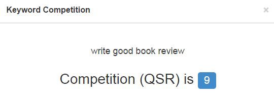 find out keyword competition QSR with wealthy affiliate