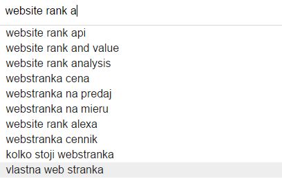 search website rank on google with alphabet soup