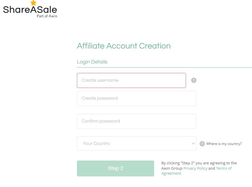 shareasale affiliate account creation
