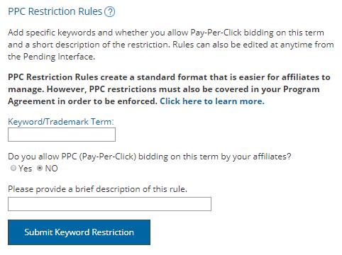 shareasale PPC rules for merchants