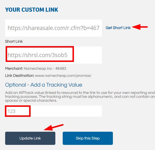 how to make deep affiliate link on ShareASale 4